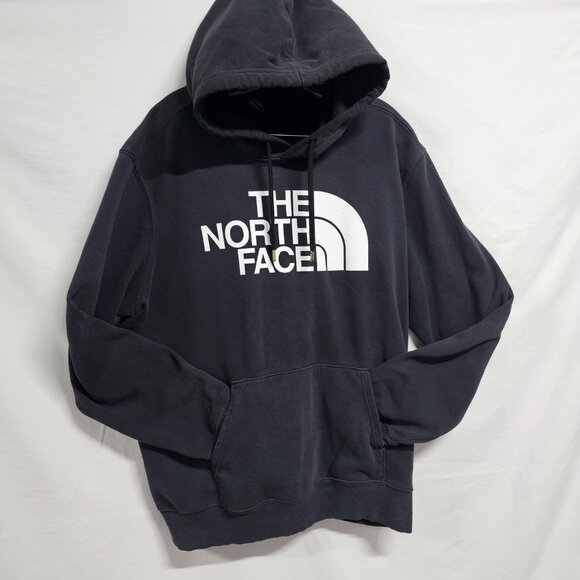 The North Face Mens Hoodie Size XL Black Distressed - Picture 2 of 10